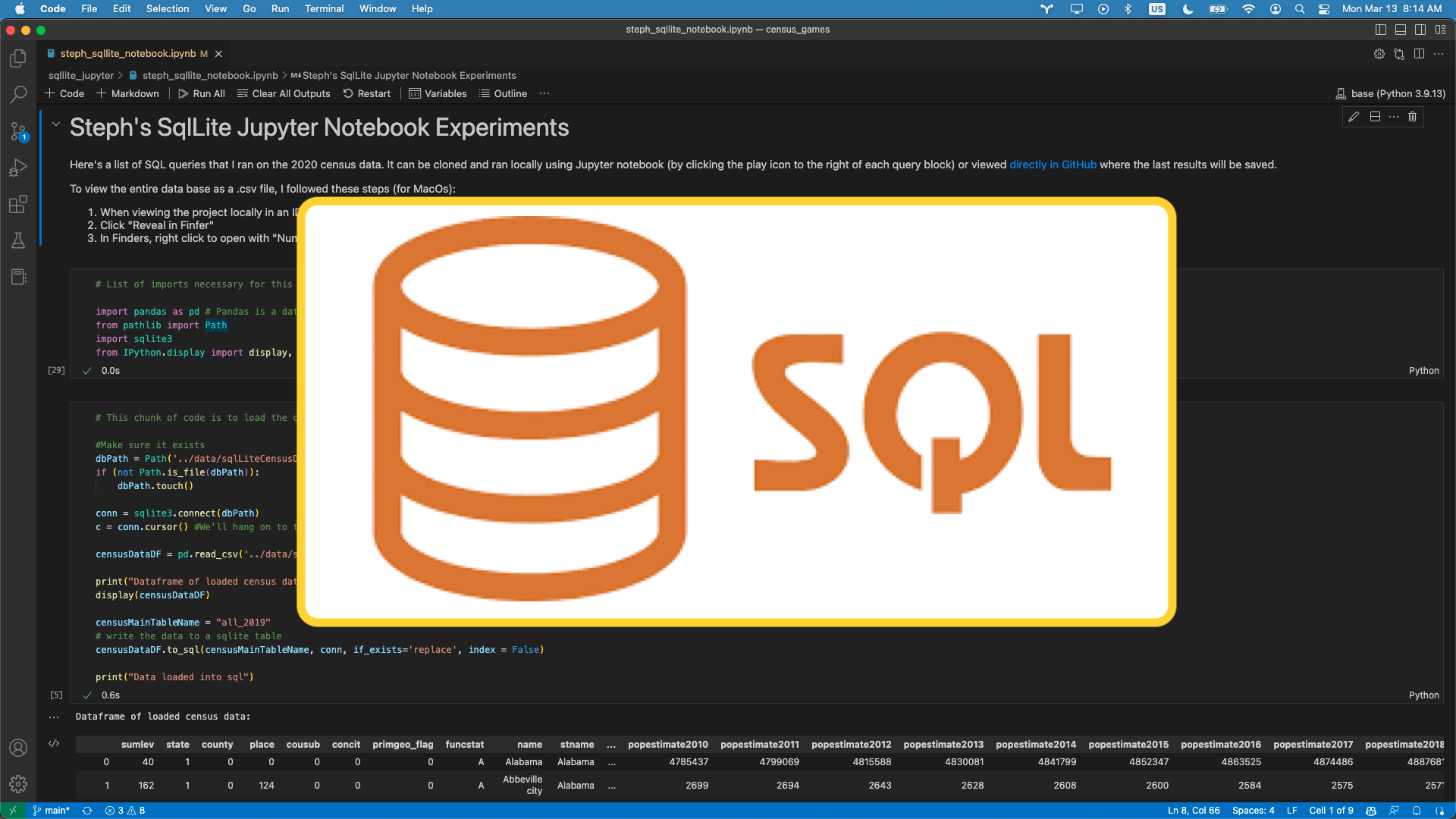 SQL Practice with 2020 Census database